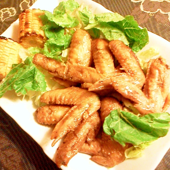 手羽先の照り焼き 黒こしょう風味